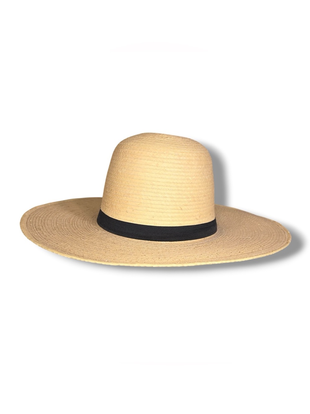 Vintage  Palm Leaf Hat Wide Brim Size 6 1/2 Guatemala Classic Woven